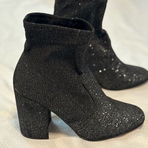 Express Black Sparkle Heeled Boots
